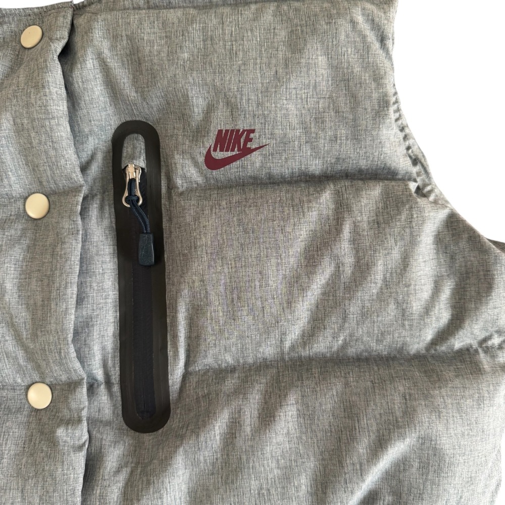 Nike Defender Medium Grey 550 Down Fill Puffer Snap Front Womens Vest 541403-405 - Picture 3 of 11